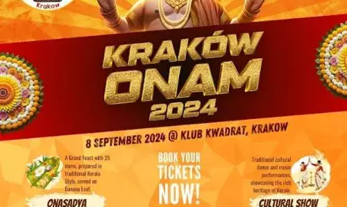 യൂറോപ്പിന്റെ ഹൃദയത്തില്‍ മലയാള നാടിന്റെ മണം: കേരള അസോസിയേഷന്‍ ഓഫ് പോളണ്ട് ക്രാക്കോവ് ഓണം 2024 ഞായറാഴ്ച്ച