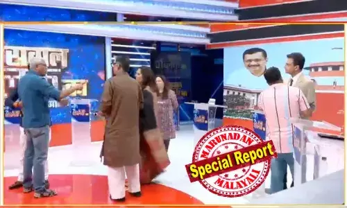 ഒച്ചയിടരുത്, ഞാന്‍ നിന്റെ തന്തയല്ല, ഇറങ്ങിപ്പോകണം; ടി.വി വാര്‍ത്തക്കിടെ പരസ്യമായി കൊമ്പുകോര്‍ത്ത് പാനലിസ്റ്റുകളായ അശുതോഷും ആനന്ദും; കെജ്രിവാളിന്റെ ചാനല്‍ ചര്‍ച്ച  അടിയുടെ വക്കിലെത്തിയപ്പോള്‍