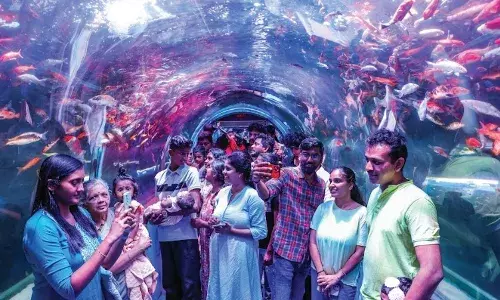 അണ്ടര്‍ വാട്ടര്‍ അക്വാ ടണലില്‍ പൂരം പോലെ പുരുഷാരം;ഓണത്തിരക്ക് പ്രമാണിച്ച് പ്രദര്‍ശന സമയം നീട്ടി