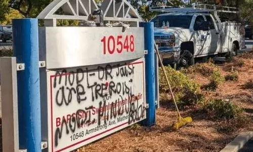 മോദി- ഹിന്ദൂസ് ​ഗോ ബാക്ക് അമേരിക്കയിലെ ക്ഷേത്രത്തിൽ ഹിന്ദു വിരുദ്ധ ചുവരെഴുത്തുകൾ; പത്ത് ദിവസത്തിനിടെ നടക്കുന്ന രണ്ടാമത്തെ സംഭവം