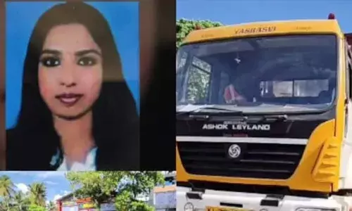 ആറ്റിങ്ങലിൽ സ്കൂട്ടറിനു പിന്നിൽ ലോറിയിടിച്ച് അപകടം; തലയിലൂടെ കണ്ടെയ്നർ കയറി ഇറങ്ങി; നവവധുവിന് ദാരുണാന്ത്യം