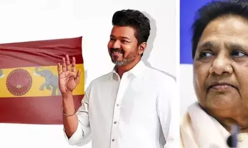 വിജയ്ക്ക് ആശ്വാസം; തമിഴക വെട്രി കഴകത്തിന്റെ പതാകയ്‌ക്കെതിരെ മായാവതിയുടെ പാര്‍ട്ടി നല്‍കിയ പരാതി തള്ളി തെരഞ്ഞെടുപ്പ് കമ്മീഷന്‍