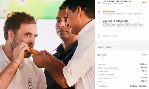 ഹരിയാന തോല്‍വി: രാഹുല്‍ ഗാന്ധിക്ക് ഒരു കിലോ ജിലേബി പാര്‍സല്‍ അയച്ച് ബി.ജെ.പി; ഓര്‍ഡര്‍ കാഷ് ഓണ്‍ ഡെലിവറി
