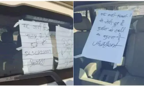 ഡൽഹിയിൽ കാണാതായ കാർ രാജസ്ഥാനിൽ നിന്നും കണ്ടെത്തി; ഗ്ളാസ്സിൽ ഒട്ടിച്ച പേപ്പറിൽ മോഷ്ടിച്ചതിന് സോറി, ഐ ലവ് ഇന്ത്യയെന്ന് കുറിപ്പ്; കൂടാതെ കാർ ഉടമയുടെ വിവരവും