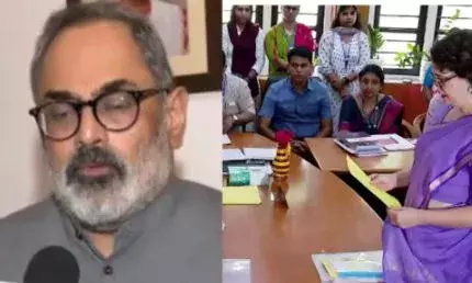 പ്രിയങ്കയെ എന്തിന് കെട്ടിയിറക്കുന്നു; വയനാട്ടിലെ ജനങ്ങളെ വീണ്ടും പറ്റിക്കാനാണോ?; രാഹുൽ ഗാന്ധി മണ്ഡലത്തിൽ ഒന്നുംചെയ്തില്ല; പ്രിയങ്ക ഗാന്ധിയെ പരിഹസിച്ച് രാജീവ് ചന്ദ്രശേഖർ