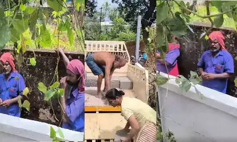 വെയിൽ അല്ലെ കല്ല് ഞങ്ങൾ ഇറക്കാം..; തൃശൂരിൽ നോക്കുകൂലി ആവശ്യപ്പെട്ട് എത്തിയ യൂണിയൻ തൊഴിലാളികൾക്ക് മുട്ടൻ പണി കൊടുത്ത് ദമ്പതികൾ; കല്ല് സ്വന്തമായി ചുമന്നിറക്കി പെൺകരുത്ത്; അന്തം വിട്ട് നിന്ന് തൊഴിലാളികൾ...!