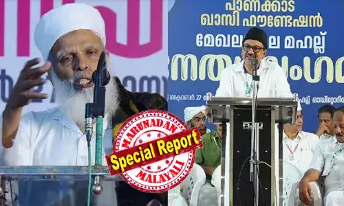 തട്ടമിടാത്ത സ്ത്രീകള്‍ അഴിഞ്ഞാട്ടക്കാരികള്‍ എന്ന വിവാദ പ്രസ്താവനയില്‍ പുലിവാല് പിടിച്ചു; ഇസ്ലാമിക നിയമങ്ങള്‍ പാലിക്കാതെയാണ് സാദിഖലി തങ്ങള്‍ ഖാസിയായെന്ന് പറഞ്ഞ് വീണ്ടും വിവാദത്തില്‍;  ഉമര്‍ ഫൈസി മുക്കം ലീഗിനും സമസ്തക്കും തലവേദന; സി.ഐ.സി വിവാദങ്ങള്‍ക്ക് പിന്നാലെ സമസ്തയിലെ അസ്വാരസ്യങ്ങള്‍ വീണ്ടും പുറത്തേക്ക്