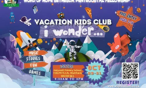 വാറ്റ്‌ഫോര്‍ഡില്‍ വേക്കഷന്‍ ക്ലബ് ഒക്‌റ്റൊബര്‍ 29,30, 31 തീയതികളില്‍