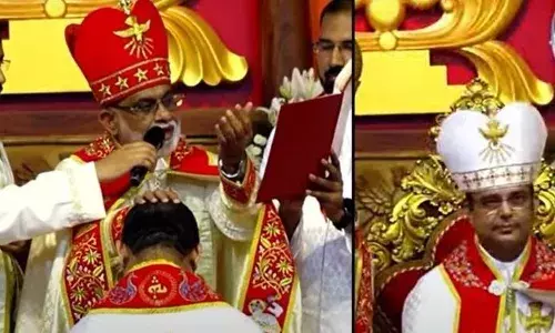 ചങ്ങനാശ്ശേരി അതിരൂപതയുടെ പുതിയ മെത്രാപ്പോലീത്തയായി മാര്‍ തോമസ് തറയില്‍ സ്ഥാനമേറ്റു; ചുമതലയേറ്റത് അഞ്ചാമത്തെ ആർച്ച് ബിഷപ്പ്; ചടങ്ങിൽ ബിഷപ്പ് മാര്‍ റാഫേല്‍ തട്ടില്‍ മുഖ്യകാര്‍മികത്വം വഹിച്ചു