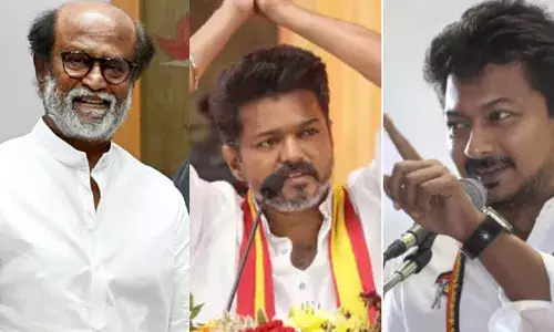 ടിവികെയുടെ ആദ്യ സമ്മേളനം വിജയം; വിജയിയെ അഭിനന്ദിച്ച് രജനികാന്ത്;  കാര്‍ റേസില്‍ വിജയിച്ച അജിത്തിനെ പുകഴ്ത്തി ഉദയനിധി;  ആ ആശംസയ്ക്ക് രാഷ്ട്രീയമുണ്ടെന്ന് തമിഴിസൈ;  തമിഴ്‌നാട്ടില്‍ സിനിമാ താരങ്ങളുടെ രാഷ്ട്രീയപ്പോര് മുറുകുന്നു