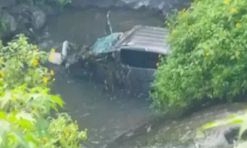 ഇടുക്കിയിൽ നിയന്ത്രണം വിട്ട് കാർ തോട്ടിലേക്ക് വീണു; അഗ്നിശമന സേന എത്തിയിട്ടും ഒഴുക്കില്‍പ്പെട്ട കാറിനെ കരയ്ക്ക് കയറ്റാൻ സാധിച്ചില്ല; ഒടുവിൽ നാട്ടുകാർ വടമിട്ട് പിടിച്ചുകെട്ടി