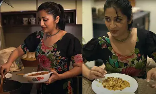 മുഖ്യമന്ത്രി പിണറായി വിജയന്റെ ഭാര്യ കമല ആന്റി പഠിപ്പിച്ച റെസിപ്പി; ചെമ്മീന്‍ ബിരിയാണിവെച്ച് നവ്യ നായര്‍: വിഡിയോ