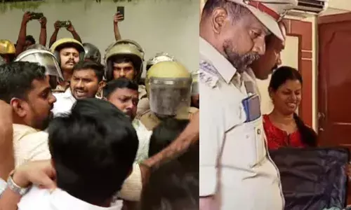 പാലക്കാട്ടെ കെ പി എം ഹോട്ടലില്‍ അതിക്രമിച്ച് കയറി നാശനഷ്ടം ഉണ്ടാക്കിയെന്നും ജീവനക്കാരെ മര്‍ദ്ദിച്ചെന്നും പരാതി; കണ്ടാലറിയാവുന്ന 10 പേര്‍ക്കെതിരെ കേസെടുത്ത് പൊലീസ്; ഷാനിമോള്‍ ഉസ്മാന്റെ കിടപ്പ് മുറിയിലെ പാതിരാ റെയ്ഡിന് എതിരെ വനിതാ കമ്മീഷന് ജെബി മേത്തറുടെ പരാതി