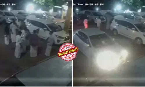 കോഴിക്കോട്ടേക്ക് പോകാന്‍ രാഹുല്‍ മാങ്കൂട്ടത്തില്‍ കയറുന്നത് നീല ട്രോളി ബാഗ് വച്ച കാറിലല്ല; ബാഗ് കയറ്റിയ കാര്‍ പോകുന്നത് രാഹുല്‍ സഞ്ചരിച്ച കാറിന്റെ പിന്നാലെ; പാലക്കാട് കെ പി എം ഹോട്ടലിലെ പാതിരാ റെയ്ഡിന്റെ പുതിയ ദൃശ്യങ്ങള്‍ പുറത്തുവിട്ട് സിപിഎം; ചോദ്യങ്ങളുമായി സിപിഎം നേതാക്കള്‍