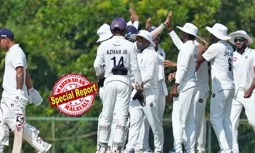 ബൗളിങ്ങില്‍ മറുനാടന്‍.. ബാറ്റിംഗില്‍ തനിനടാന്‍....! ഉച്ചയ്ക്ക് പെരുമഴയെത്തും മുമ്പ് യുപിയെ കറക്കി വീഴ്ത്തിയ സക്സേനയും സര്‍വാതെയും; സല്‍മാന്‍ നിസാറിന്റേയും അസറുദ്ദീന്റേയും വാലറ്റത്തെ തകര്‍പ്പനടി വെറുതെയായില്ല; കേരളത്തിന് സച്ചിന്‍ ബേബിയും കൂട്ടരും സമ്മാനിക്കുന്നത് ബോണസ് അടക്കം ഏഴു പോയിന്റ്; തുമ്പയില്‍ വീണ്ടും കേരളാ സ്റ്റോറി