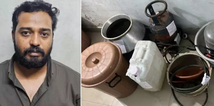 വാടക വീട്ടിൽ ചാരായം വാറ്റ് നടത്തുന്നതായി സംശയം; തുടർന്ന് എക്സൈസിന്റെ കർശന നിരീക്ഷണം; 100 ലിറ്റർ കോടയും 25 ലിറ്റർ ചാരായവുമായി ഫ്രീലാൻസ് ഫോട്ടോഗ്രാഫർ പിടിയിൽ വാടക വീട്ടിൽ ചാരായം വാറ്റ് നടത്തുന്നതായി സംശയം; തുടർന്ന് എക്സൈസിന്റെ കർശന നിരീക്ഷണം; 100 ലിറ്റർ കോടയും 25 ലിറ്റർ ചാരായവുമായി ഫ്രീലാൻസ് ഫോട്ടോഗ്രാഫർ പിടിയിൽ