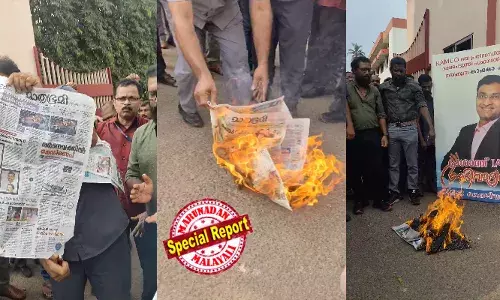 ചുമതലയേറ്റിട്ട് മാസങ്ങള്‍ മാത്രം; ഞൊടിയിടയില്‍ കാംകോയുടെ ജാതകം തെളിഞ്ഞു; അപ്രതീക്ഷിതമായ സസ്പെന്‍ഷനില്‍ ഷോക്കടിച്ചു ജീവനക്കാര്‍; കാംകോ എംഡി കൂടിയായ പ്രശാന്തിന്റെ സസ്പെന്‍ഷനില്‍ പ്രതിഷേധിച്ച് മാതൃഭൂമി കത്തിച്ച് ജീവനക്കാര്‍