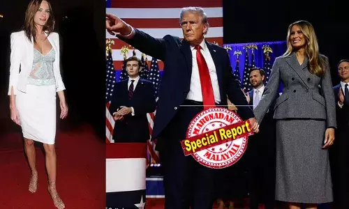 ഫ്രാന്‍സില്‍ നിര്‍മ്മിച്ച കൈകൊണ്ട് തുന്നിയെടുത്ത ഡ്രസിന് അയ്യായിരം ഡോളര്‍ വില; ചാരനിറത്തിലുള്ള ഫോര്‍മല്‍ വൂള്‍ വസ്ത്രങ്ങള്‍ അണിഞ്ഞ നിയുക്ത പ്രസിഡന്റിന്റെ ഭാര്യ; എന്നിട്ടും പകിട്ടില്ല! ആഘോഷത്തിന് ബീച്ചിലെത്തിയത് ഡ്യൂപ്ലിക്കേറ്റോ? ട്രംപിന്റെ ഭാര്യയില്‍ ചര്‍ച്ചകള്‍ പലവിധം