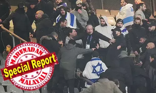 ഇസ്രായേല്‍- ഫ്രഞ്ച് ആരാധകര്‍ തമ്മില്‍ ഏറ്റുമുട്ടിയതോടെ അലങ്കോലമായി പാരീസിലെ ആകാംഷയോടെ കാത്തിരുന്ന ഫുട്ബാള്‍ മാച്ച്; ആംസ്റ്റര്‍ഡാം കലാപത്തിന്റെ പശ്ചാത്തലത്തില്‍ ഇറക്കിയ 6000 പൊലീസുകാരെ നോക്കുകുത്തുകളാക്കി അടിപിടി