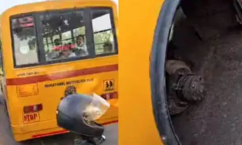 ചേർത്തലയിൽ ഓടിക്കൊണ്ടിരുന്ന സ്‌കൂള്‍ ബസിന്റെ ടയർ ഊരിത്തെറിച്ച് അപകടം; പേടിച്ച് വിരണ്ട്‍ കുട്ടികൾ; ഒഴിവായത് വൻ ദുരന്തം