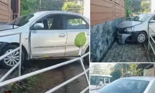 ശബരിമല തീർത്ഥാടകർ സഞ്ചരിച്ച കാര്‍ നിയന്ത്രണം തെറ്റി മതിലിൽ ഇടിച്ചുകയറി; ഒരു കുട്ടിയടക്കം നാല് പേർക്ക് പരിക്ക്; സംഭവം കോട്ടയത്ത്