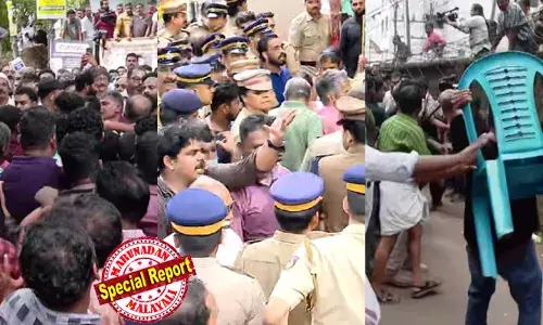 ചേവായൂരില്‍ തെരുവുയുദ്ധം! സഹകരണ ബാങ്ക് തെരഞ്ഞെടുപ്പിനിടെ ഏറ്റുമുട്ടി കോണ്‍ഗ്രസ്-സിപിഎം പ്രവര്‍ത്തകര്‍;  വോട്ടര്‍മാരുമായെത്തിയ വാഹനങ്ങള്‍ ആക്രമിച്ചു;  സംഘര്‍ഷം കള്ളവോട്ട് ആരോപണത്തിന് പിന്നാലെ;  വോട്ട് ചെയ്യാന്‍ അനുവദിക്കുന്നില്ലെന്ന് വോട്ടര്‍മാര്‍;  പൊലീസ് കയ്യേറ്റം ചെയ്‌തെന്ന് എം.കെ.രാഘവന്‍ എം പി