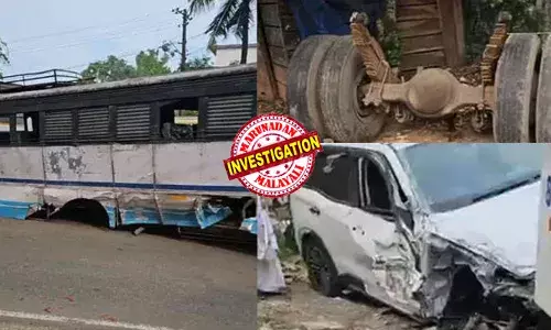 അമിതവേഗത്തിലെത്തിയ സ്‌കോര്‍പിയോ ഇടിച്ചുകയറി അപകടം; കൊട്ടാരക്കരയില്‍ കെഎസ്ആര്‍ടിസി ബസിന്റെ  ആക്സില്‍ അടക്കം പിന്‍ടയറുകള്‍ ഊരിത്തെറിച്ചു; മെഡിക്കല്‍ വിദ്യാര്‍ഥികള്‍ക്ക് പരിക്കേറ്റു