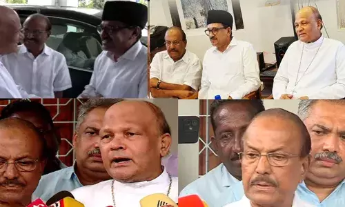 മുനമ്പം ഭൂമി തര്‍ക്കത്തില്‍ ചര്‍ച്ച സൗഹാര്‍ദ്ദപരവും പോസിറ്റീവും; പ്രശ്‌ന പരിഹാരം എത്രയും വേഗമെന്ന് സാദിഖലി തങ്ങള്‍; രമ്യമായി പരിഹരിക്കണമെന്ന് കുഞ്ഞാലിക്കുട്ടി; സന്തോഷം പ്രകടിപ്പിച്ച് ആര്‍ച്ച് ബിഷപ്പ് ജോസഫ് കളത്തിപ്പറമ്പില്‍; ലീഗിന്റെ സമവായ ചര്‍ച്ച വിജയിക്കുമ്പോള്‍