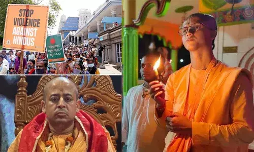 ബംഗ്ലാദേശില്‍ ന്യൂനപക്ഷങ്ങളെ വിടാതെ വേട്ടയാടി സര്‍ക്കാര്‍; ഇസ്‌കോണ്‍ ആത്മീയ നേതാവ് ചിന്മയി കൃഷ്ണദാസിനെ ജയിലില്‍ അടച്ചതിന് പിന്നാലെ മറ്റൊരു സന്ന്യാസി കൂടി അറസ്റ്റില്‍; ശ്യാം ദാസ് പ്രഭുവിന്റെ അറസ്റ്റ് വാറണ്ടില്ലാതെ; രാജ്യത്ത് ആരെ വേണമെങ്കിലും അകത്തിടാവുന്ന സാഹചര്യം; പ്രതിഷേധം ആളിപ്പടരുന്നു