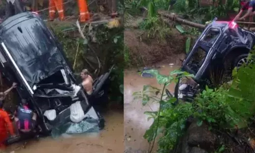 മരക്കൊമ്പ് വീഴുന്നത് കണ്ട് കാര്‍ വെട്ടിച്ചു; നിയന്ത്രണം വിട്ട കാർ തെങ്ങിൽ ഇടിച്ചു കയറി കുളത്തിലേക്ക് തലകുത്തനെ മറിഞ്ഞു; പരീക്ഷ കഴിഞ്ഞ് മടങ്ങുകയായിരുന്ന വിദ്യാര്‍ത്ഥിക്ക് ദാരുണാന്ത്യം