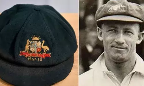 നിറംമങ്ങി, പ്രാണികള്‍ ഏറെക്കുറെ നശിപ്പിച്ചു; 1947-48ലെ പരമ്പരിയില്‍ ഇന്ത്യയെ വിറപ്പിച്ച ക്രിക്കറ്റ് ഇതിഹാസം സര്‍ ഡൊണാള്‍ഡ് ബ്രാഡ്മാന്‍ ധരിച്ച തൊപ്പി ലേലത്തിന്; പ്രതീക്ഷിക്കുന്നത് രണ്ടര കോടി