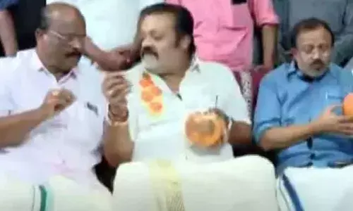 മന്ത്രി സുരേഷ് ഗോപിയും വി മുരളീധരനും വിവി രാജേഷും ഒരുമിച്ചെത്തി; സി.പി.എം വിട്ട മുന്‍ മംഗലപുരം ഏരിയ സെക്രട്ടറി മധു മുല്ലശ്ശേരിയെ പാര്‍ട്ടിയിലേക്ക് ക്ഷണിച്ച് ബിജെപി; മധുവിന്റെ മകള്‍ മാതുവും ബി.ജെ.പിയിലേക്ക്