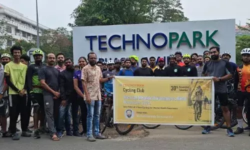 ഒണ്‍ പെഡല്‍ അറ്റ് എ ടൈം - ടെക്നോപാര്‍ക്കില്‍ സൈക്ലിംഗ് റൈഡ്