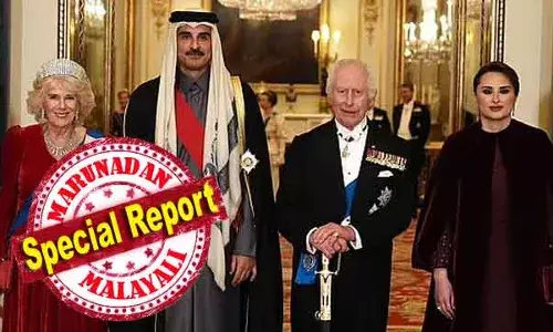 ഖത്തര്‍ അമീറിനും മൂത്ത ഭാര്യക്കും ബക്കിങ്ങാം കൊട്ടാരത്തില്‍ രാജകീയ സ്വീകരണം; എലിസബത്ത് രാജ്ഞിയുടെ കിരീടം ധരിച്ച് കാമില്ല; ഡേവിഡ് ബെക്കാമും വിക്ടോറിയയും വിശിഷ്ടാഥികള്‍; കീര്‍ സ്റ്റാര്‍മരും കെമിയും ക്ഷണിതാക്കള്‍; രാജകീയ വിരുന്നിന്റെ വിശേഷങ്ങള്‍