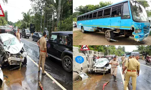 അയ്യപ്പഭക്തര്‍ സഞ്ചരിച്ച കാര്‍ സ്വകാര്യ ബസിലും ഓട്ടോയിലും ഇടിച്ചു; 11 പേര്‍ക്ക് പരിക്ക്; മൈലപ്രയിലെ അപകടത്തില്‍ ആരുടെയും നില ഗുരുതരമല്ല