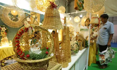 ബാംബൂ മേളയില്‍ ആകര്‍ഷകമായി തത്സമയ മ്യൂറല്‍ പെയിന്റിങും ആദിവാസികളുടെ കണ്ണാടിപ്പായയും