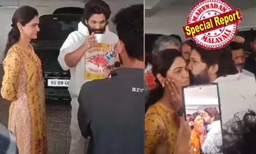 ഫ്ളവര്‍ അല്ല, ഫയറാണ് എന്നെഴുതിയ ഹൂഡി ധരിച്ച അല്ലു; സാര്‍, നിങ്ങള്‍ ഒന്നും മാനിച്ചിട്ടില്ല, എന്റെ കിടപ്പുമുറിയിലേക്ക് വരെ വരുന്നത് വളരെ കൂടുതലായിപ്പോയി എന്ന് പോലീസ് ഉദ്യോഗസ്ഥനോട് ഡയലോഗും; അച്ഛന്‍ അല്ലു അരവിന്ദിനെ പോലീസ് വാഹനത്തില്‍ കയറ്റാന്‍ അനുവദിക്കാതെ ഉദ്യോഗസ്ഥര്‍