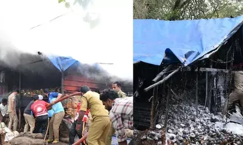 ശബരിമല സന്നിധാനത്തെ കൊപ്രക്കളത്തില്‍ തീപിടിത്തം; വലിയ നടപ്പന്തല്‍ വരെ പുക നിറഞ്ഞു; മിനിറ്റുകള്‍ക്കുള്ളില്‍ തീയണച്ച് ഫര്‍ഫോഴ്‌സ്