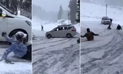 മണാലിയിൽ ശക്തമായ മഞ്ഞുവീഴ്ച; കാറുമായി പുറത്തിറങ്ങാൻ പേടിച്ച് വിനോദസഞ്ചാരികൾ; റോഡിൽ ജീവന് ഭീഷണിയായി മഞ്ഞുപാളികൾ; വാഹനങ്ങൾ തെന്നിമാറുന്നത് സ്ഥിരം കാഴ്ച; നടുക്കുന്ന ദൃശ്യങ്ങൾ പുറത്ത്!