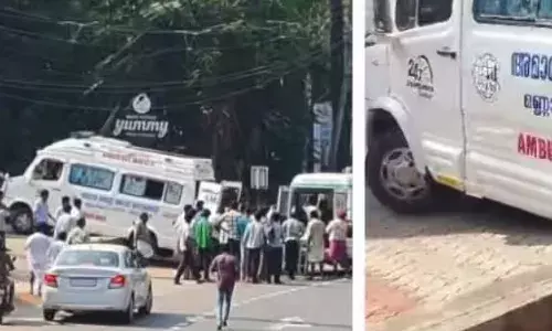 രോ​ഗിയുമായി വന്ന ആംബുലൻസിന്റെ ബ്രേക്ക് നഷ്ട്ടപ്പെട്ടു; നിയന്ത്രണം വിട്ട് കടയിലേക്ക് ഇടിച്ചുകയറി അപകടം; ആർക്കും പരിക്കില്ല; സംഭവം പാലക്കാട് ദേശീയപാതയിൽ