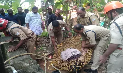 ആറു മാസം ഗര്‍ഭിണിയായ യുവതി കാല്‍ വഴുതി കിണറ്റില്‍ വീണു; അഗ്നിരക്ഷാ സേനയെത്തി രക്ഷപ്പെടുത്തി