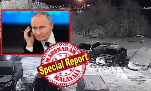 ശക്തമായ സ്ഫോടനത്തിന് പിന്നാലെ മഞ്ഞ് കൊണ്ട് മൂടിയ ഒരു കാര്‍ റിവേഴ്സില്‍ വരുന്ന ദൃശ്യങ്ങള്‍; ഉപയോഗ്യശൂന്യമായ ആയുധങ്ങള്‍ കത്തിച്ചു കളഞ്ഞതെന്ന് ഔദ്യോഗിക വിശദീകരണം; പുട്ടിന്റെ രഹസ്യ സൈനികത്താവളത്തിലെ സ്ഫോടനത്തിന് പിന്നില്‍ ദുരൂഹത