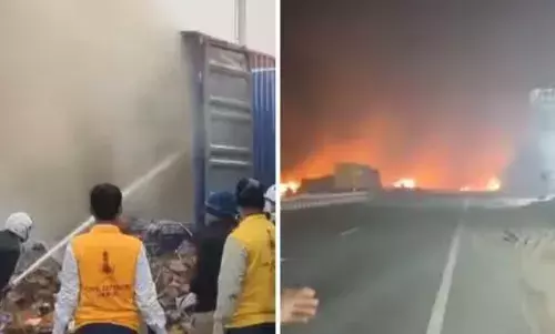 രാജസ്ഥാനിൽ രാസവസ്തുക്കൾ നിറച്ച ട്രക്കും ​ഗ്യാസ് ലോറിയും തമ്മിൽ കൂട്ടിയിടിച്ചു; നാല് പേർക്ക് ദാരുണാന്ത്യം; വൻ തീപിടുത്തം; നിരവധി പേർക്ക് പരിക്ക്