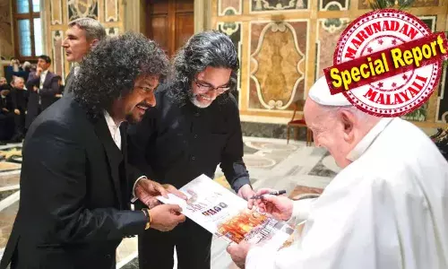 സിനിമാ വഴിയില്‍ നിന്നും മാറി നടന്ന സംഗീതജ്ഞന്‍; ഗ്രാമി പുരസ്‌ക്കാര പങ്കാളിത്തതിലൂടെ അഭിമാനമായ മലയാളി; യേശുദാസ് ആലപിച്ച സര്‍വേശാ... ആത്മീയഗീതം പ്രകാശനം ചെയ്ത് മാര്‍പാപ്പ; കോറസ് പാടിയത് 100 വൈദികരും 100 കന്യസ്ത്രീകളും; മ്യൂസിക് തെറാപ്പിയുടെ സാധ്യതയും തേടിയ ആല്‍ബവുമായി മനോജ് ജോര്‍ജ്ജ്