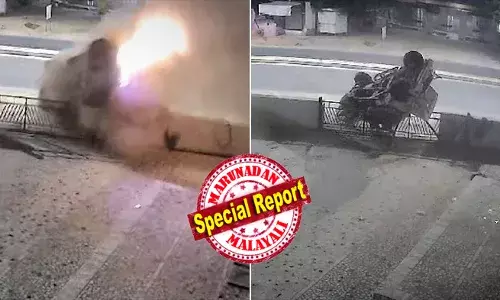 ഓടിക്കൊണ്ടിരിക്കെ കാറിന്റെ സ്റ്റിയറിങ് ഒന്ന് തിരിച്ചു; എസ് യു വിയുടെ കൺട്രോൾ മുഴുവൻ നഷ്ടമായി; എട്ട് തവണ കരണം മറിഞ്ഞ് ഡ്രിഫ്റ്റായി തെന്നിമാറി മതിലില്‍ ഇടിച്ചുകയറി; കണ്ടുനിന്നവർ കണ്ണ് പൊത്തി; യാത്രക്കാർ അത്ഭുതകരമായി രക്ഷപ്പെട്ടു; ദൃശ്യങ്ങൾ പുറത്ത്; പരസ്പരം തൊട്ട് നോക്കി യുവാക്കൾ; ഇന്ന് നിന്റെ ജന്മദിനമാടാ..എന്ന് ചിലർ; നാഗൗറിലെ ഹൈവേയിൽ നടന്നത്!