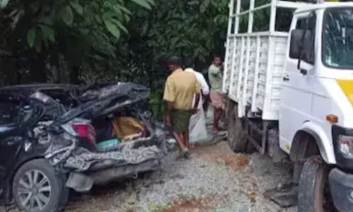 ബ്രേക്ക് നഷ്ടപ്പെട്ട മിനി ലോറി കാറിലേക്ക് ഇടിച്ചുകയറി അപകടം; അതിഥി തൊഴിലാളിക്ക് ദാരുണാന്ത്യം; ഒരാൾക്ക് പരിക്ക്; സംഭവം ഇടുക്കി മാങ്കുളത്ത്