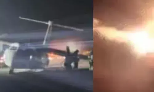 വലിയ ശബ്ദത്തോടെ ലാൻഡ് ചെയ്തു; പിന്നാലെ റൺവേയിൽ നിന്ന് തെന്നിമാറിയ വിമാനത്തിന് തീപിടിച്ചു; ലാൻഡിങ് ഗിയ‍ർ തകരാറെന്ന് കണ്ടെത്തൽ; സംഭവം ഒട്ടാവയിൽ