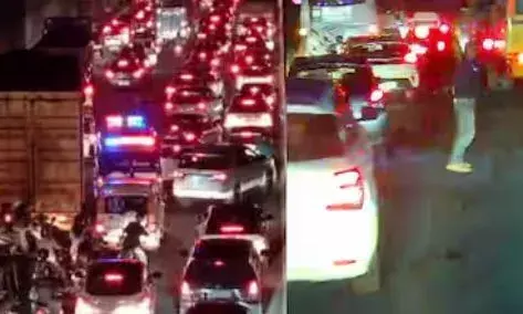 ഗതാഗത ക്രമീകരണത്തിൽ പാളിച്ച; റോഡിൽ കുടുങ്ങി യാത്രക്കാർ; ആംബുലൻസുകൾ ബ്ലോക്കിൽ പെട്ട് രണ്ട് രോഗികൾ മരിച്ചു; സംഭവം കോഴിക്കോട്