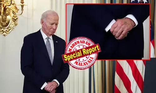 ജോ ബൈഡന്റെ ആരോഗ്യാവസ്ഥ മോശമാണോ? ഇടതു കൈയില്‍ കണ്ട കറുത്ത് പാടിനെ കുറിച്ചു ചര്‍ച്ച ചെയ്ത്് അമേരിക്കന്‍ മാധ്യമങ്ങള്‍; മറിഞ്ഞു വീണുണ്ടായ ചതവെന്നും റിപ്പോര്‍ട്ടുകള്‍