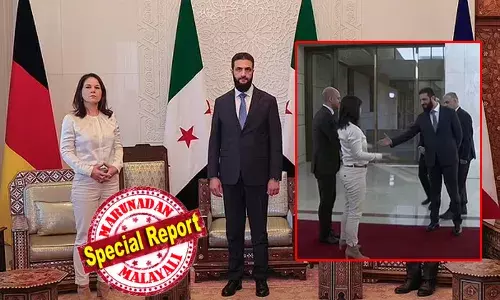 ജര്‍മ്മന്‍ വിദേശകാര്യമന്ത്രി വനിത ആയതിനാല്‍ ഹസ്തദാനം ചെയ്യാന്‍ വിസമ്മതിച്ച സിറിയന്‍ നേതാവ്; നടപടിയെ രൂക്ഷമായി വിമര്‍ശിച്ചു പാശ്ചാത്യ മാധ്യമങ്ങള്‍;  പുരോഗമനം താലിബാന്‍ ശൈലിയിലോ എന്ന വിമര്‍ശനം